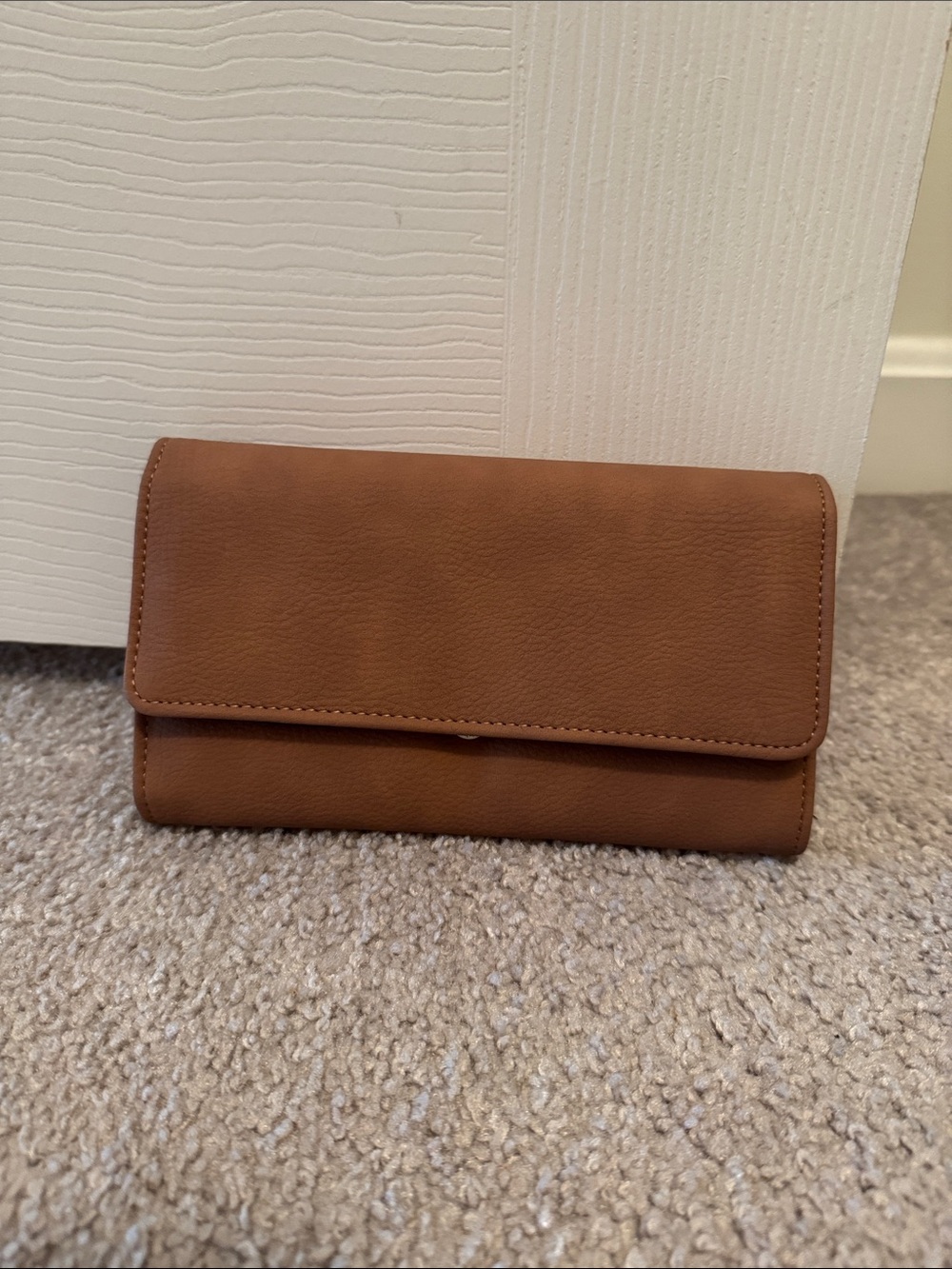 Everyday Tan Faux Leather Clutch Wristlet